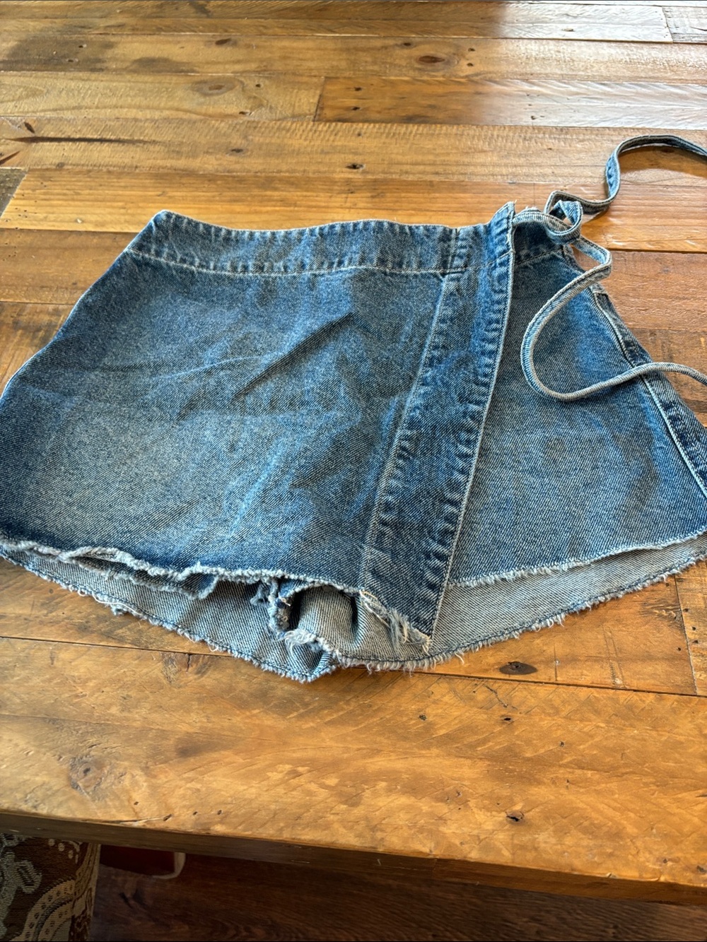 We the Free Denim Wrap Skort in Blue - Women's Shorts